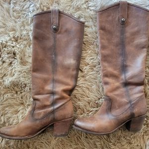 Frye Tall Slouch Western Pull-on Boots Size 8